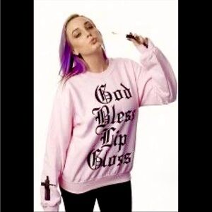 Beauty Forever Jeffree Star Pink Graphic Crewneck Sweatshirt, Size Large, NWOT